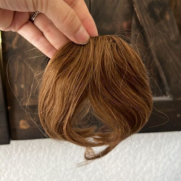 100% Real Human Hair Clip on Wispy Front Bangs Fringe Hairpiece, Topper - Picture 7 of 15